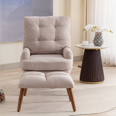 Lounge Chair With Footrest, 5-stage Adjustable Backrest
